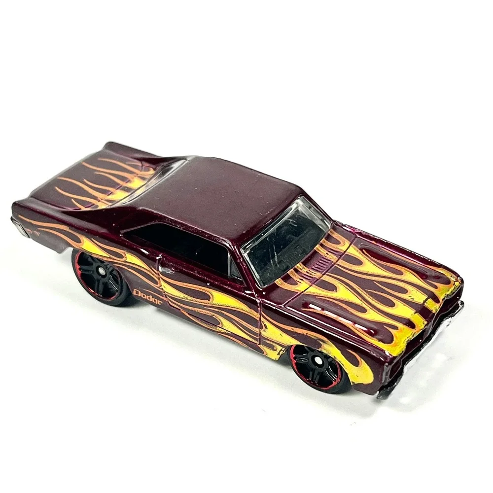 Hot Wheels 1974 Brazilian Dodge Charger Maroon Yellow Flames HW Workshop Loose